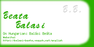 beata balasi business card